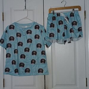 Dog Face Dog print pajama set loungewear Sz S NWOT